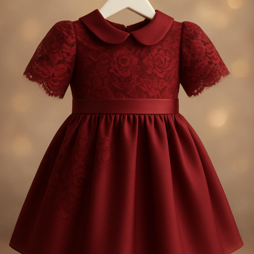 240900 فستان برغندي 