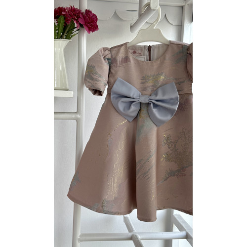 240382 فستان مواليد جاكارد