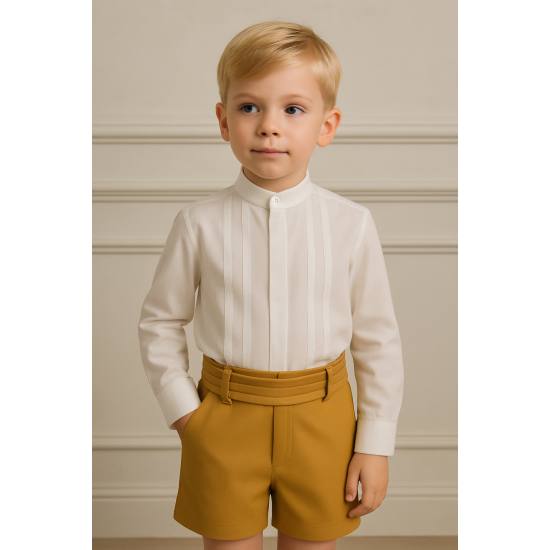 بدلة ولادي قميص بأكمام طويلة وشورت 240409 مع حزام بدلة ولادي قميص بأكمام طويلة وشورت 240409 مع حزام