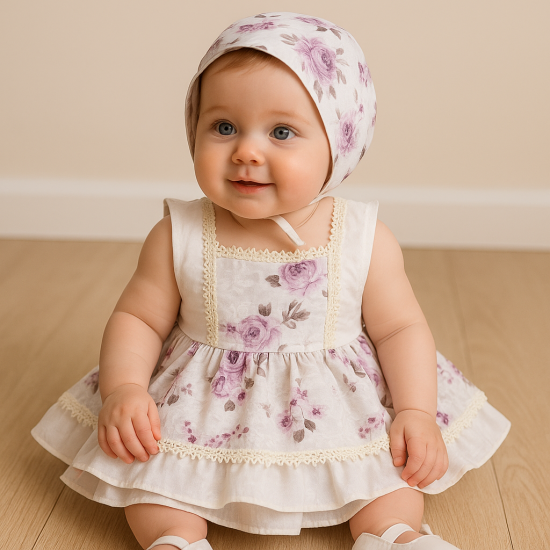 240417فستان مورد للصغيرات مع قبعة 240417فستان مورد للصغيرات مع قبعة