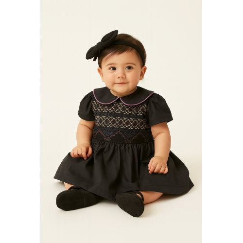 فستان مواليد مطرز ناعم 240506