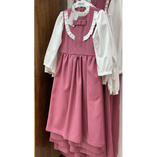 مريول مدرسي متصل وردي 144703 مريول مدرسي متصل وردي 144703