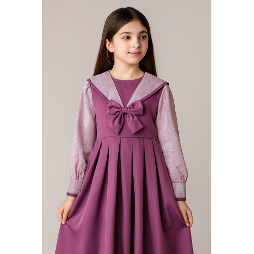 مريول مدرسي مقاس 36 متصل موف  240422