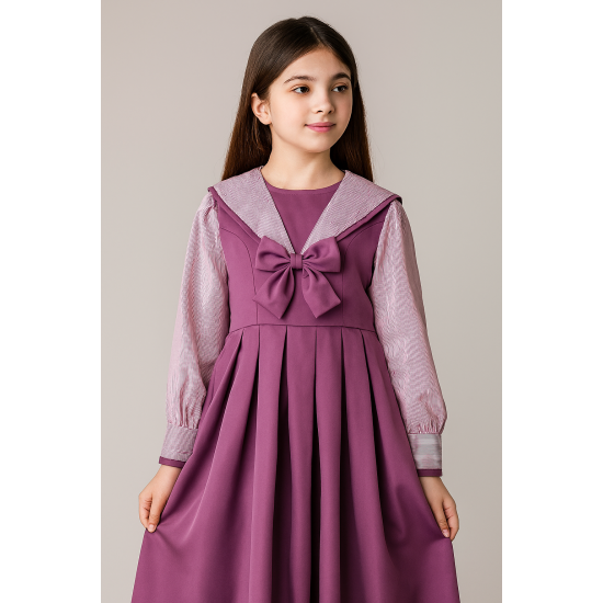 مريول مدرسي مقاس 36 متصل موف  240422