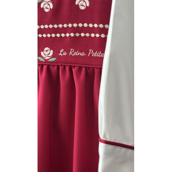 مريول مدرسي فوشي مطرز مع قميص مطرز 144723 مريول مدرسي فوشي مطرز مع قميص مطرز 144723