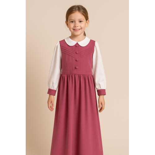 مريول مدرسي وردي متصل 144724 مريول مدرسي وردي متصل 144724