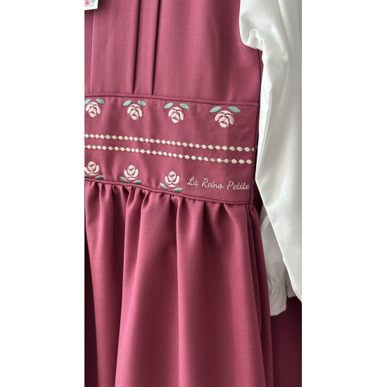 مريول مدرسي وردي متصل مطرز الحزام والياقة 144725 مريول مدرسي وردي متصل مطرز الحزام والياقة 144725