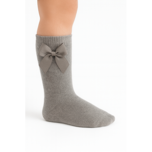 جوارب طويلة لون رمادي غامق فيونكه 