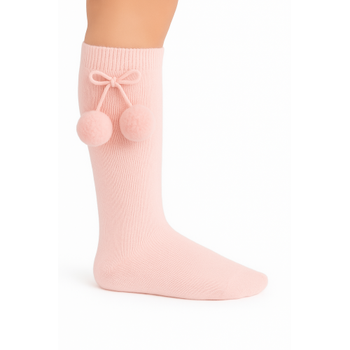 جوارب طويلة لون وردي موديل كور جوارب طويلة لون وردي موديل كور