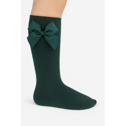 جوارب طويلة لون أخضر موديل فيونكة جوارب طويلة لون أخضر موديل فيونكة