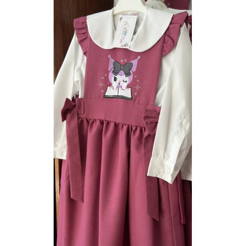 مريول مدرسي وردي بشخصية كرومي مع قميص أبيض 144740 مريول مدرسي وردي بشخصية كرومي مع قميص أبيض 144740