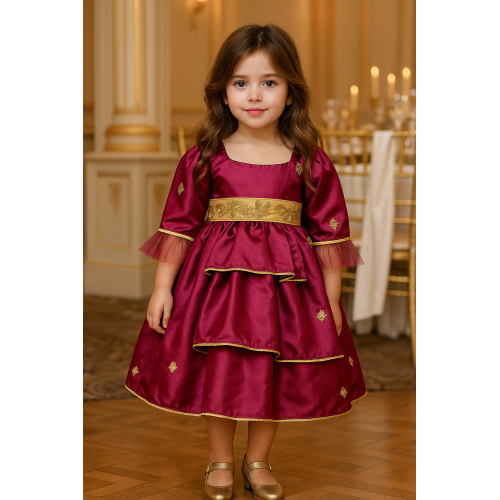 240124 فستان للمناسبات ارجواني بتطريز ذهبي 240124 فستان للمناسبات ارجواني بتطريز ذهبي