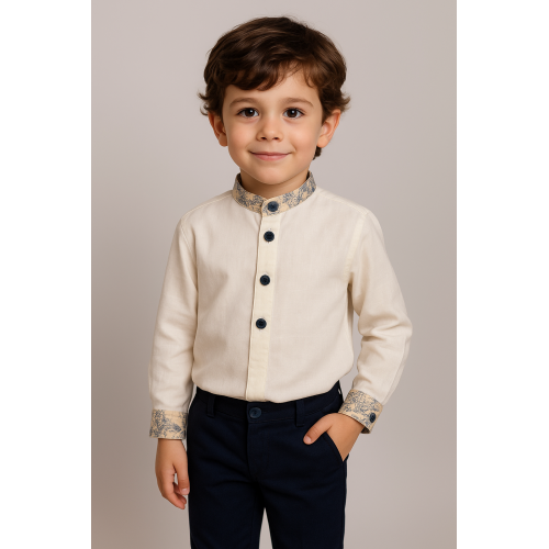 بدلة ولادي قميص بأكمام طويلة وبنطلون كحلي 240606 بدلة ولادي قميص بأكمام طويلة وبنطلون كحلي 240606