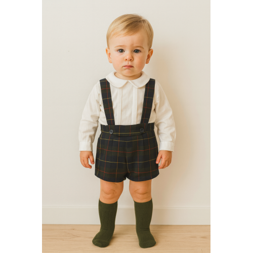 بدلة ولادي قميص بأكمام طويلة وشيال كاروهات 240442 بدلة ولادي قميص بأكمام طويلة وشيال كاروهات 240442