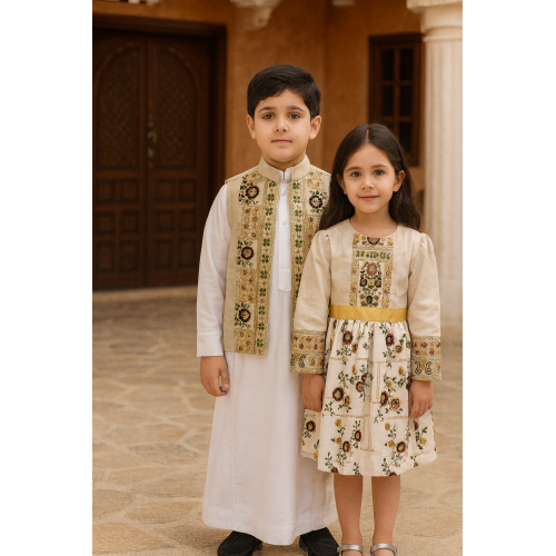 صديري شعبي للأولاد لينن بيج مطرز 240444 صديري شعبي للأولاد لينن بيج مطرز 240444