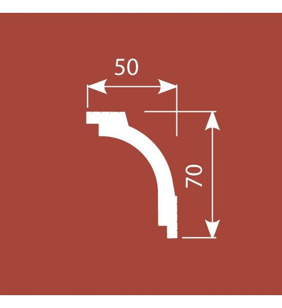 باخميس كورنيش ديكور 70مم×50مم×2متر روسي K048