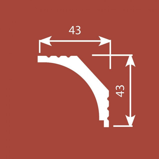باخميس كورنيش ديكور 43مم×43مم×2متر روسي K016 باخميس كورنيش ديكور 43مم×43مم×2متر روسي K016
