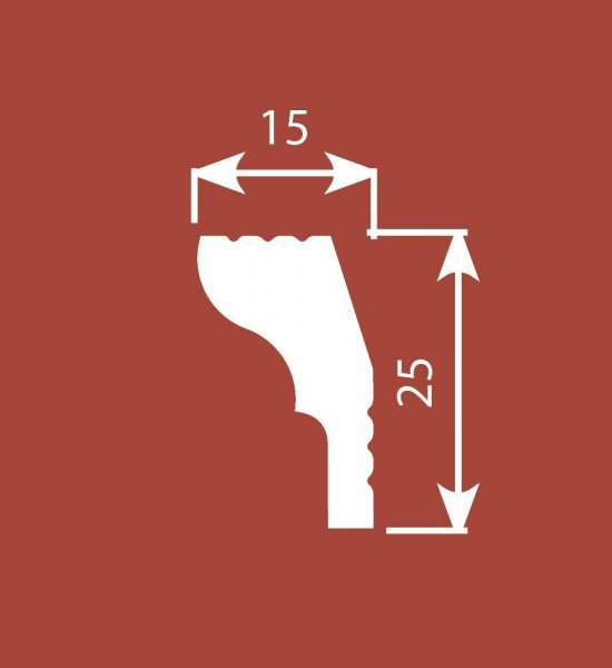 باخميس كورنيش ديكور 25مم×15مم×2متر روسي K010