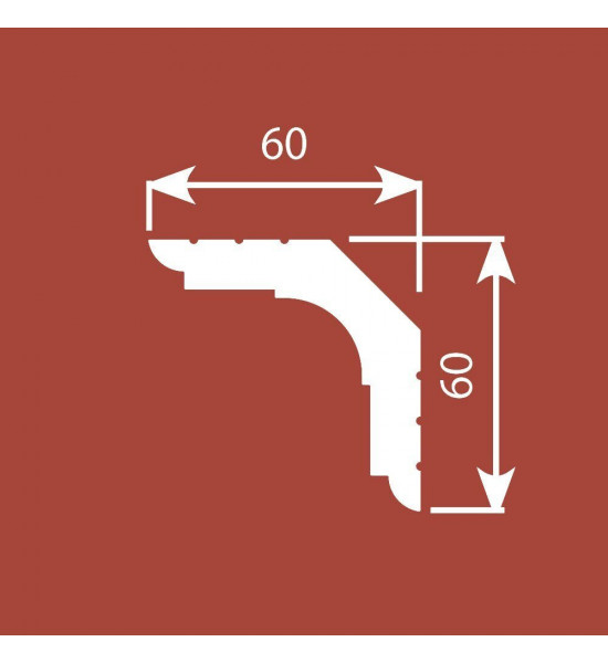 باخميس كورنيش ديكور 60مم×60مم×2متر روسي K006