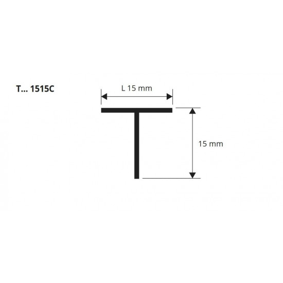بروقرس زاوية اللمونيوم حرف تي 15ملي ×15مليTAA15151C