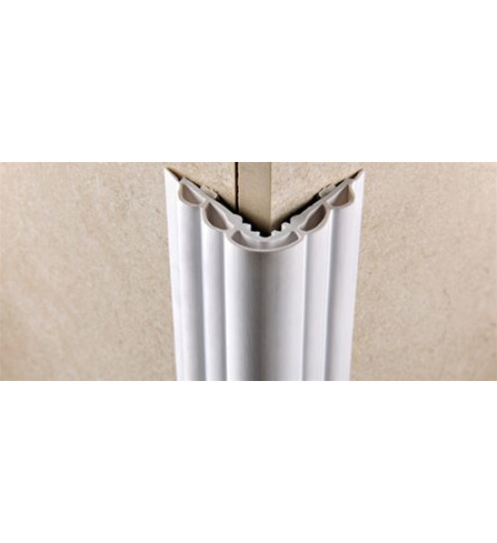 بروقرس زاوية بلاستيك ركنية مرنة مع الغراء 4×4 ابيض PFC0140A