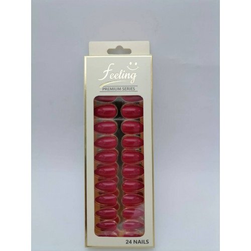 اظافر صناعية بلاصق ذاتي 24 ظفر ،أحمر لامع