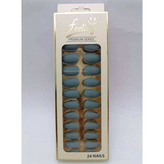 اظافر صناعية بلاصق ذاتي 24 ظفر ،رمادي غامق مطفي