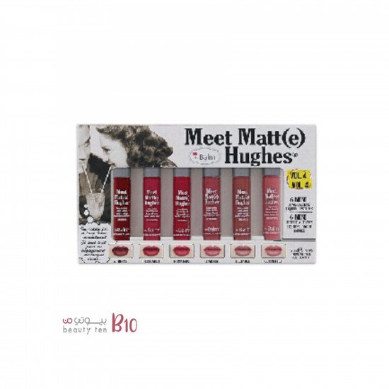 مجموعة 6 ميني احمر شفاه سائل ميت مات هيوز من ذا بالم - Vol.4