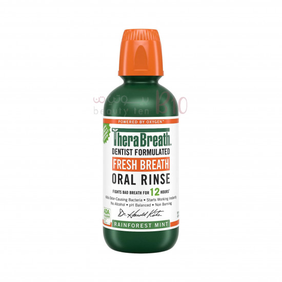 غسول الفم لنفس منعش بنعناع الغابات المطيرة 12ساعة من ثيرابريث - 473 مل غسول الفم لنفس منعش بنعناع الغابات المطيرة 12ساعة من ثيرابريث - 473 مل
