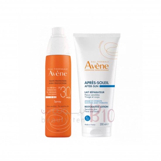 مجموعة العناية بالبشرة ما بعد التعرف للشمس، واقي شمس بعامل حماية 30-200مل + لوشن مابعد التعرض للشمس 200مل من افين