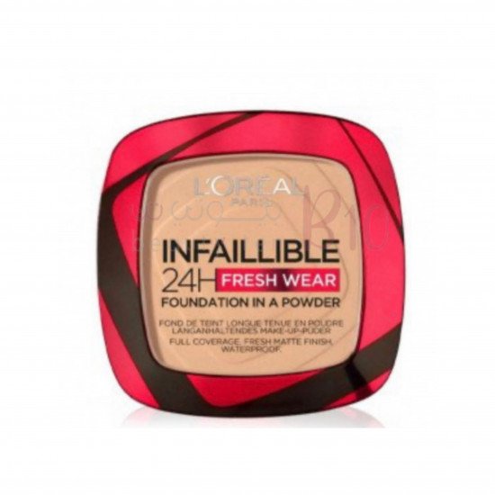 لوريال بودرة أساس Infallible 24H Fresh Wear -بيج حقيقي رقم130 لوريال بودرة أساس Infallible 24H Fresh Wear -بيج حقيقي رقم130