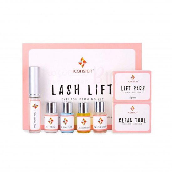 ايكونساين-مجموعة تجعيد الرموش لاش ليفت شفاف/ أزرق/ أصفر