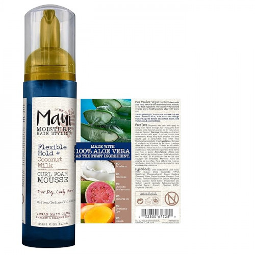 ماوي مويستشر لتثبيت مرن + موس رغوي لتجعيد الشعر بحليب جوز الهند 251مل
