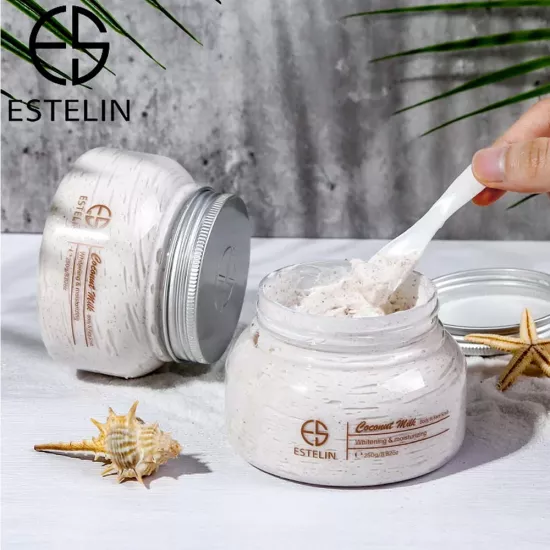 ايستلين مقشر ومبيض للجسم والوجه بخلاصة حليب جوز الهند - 250 جم