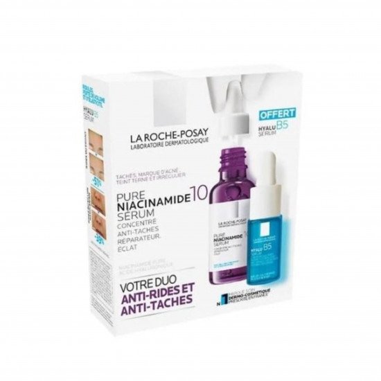 الثنائي المضاد للتجاعيد والبقع الداكنة نياساميند النقي 30 مل+هيالورنيك اسيد 10 مل من لاروش بوزيه