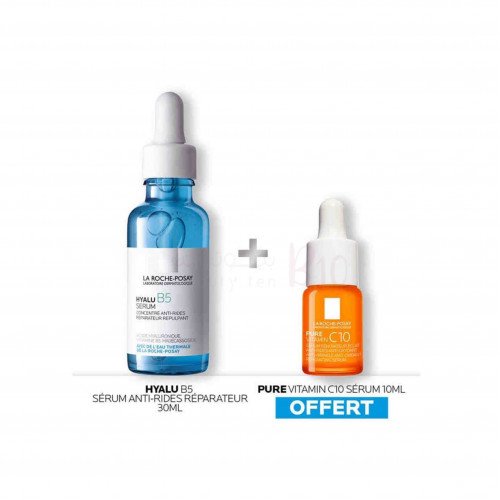 الثنائي المضاد للتجاعيد للإصلاح والاشراق فيتامين سي 10مل +هيالورنيك اسيد 30مل من لاروش بوزيه
