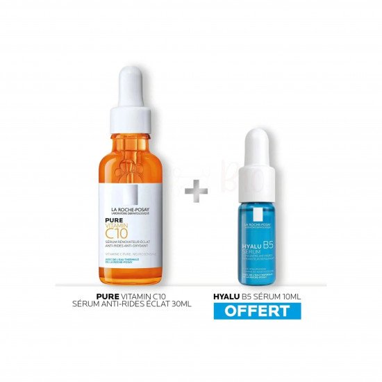 ثنائي الاشراق المضاد للاكسدة والتجاعيد فيتامين سي 30مل +هيالورونيك اسيد 10مل من لاروش بوزيه