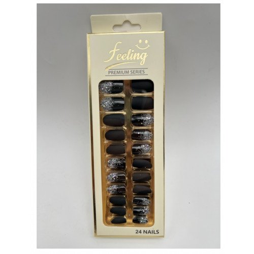 اظافر صناعية قليتر بلاصق ذاتي 24 ظفر (أسود) اظافر صناعية قليتر بلاصق ذاتي 24 ظفر (أسود)