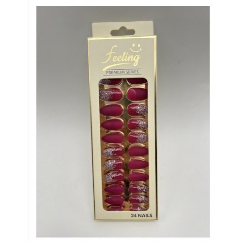 اظافر صناعية قليتر بلاصق ذاتي 24 ظفر (وردي داكن)