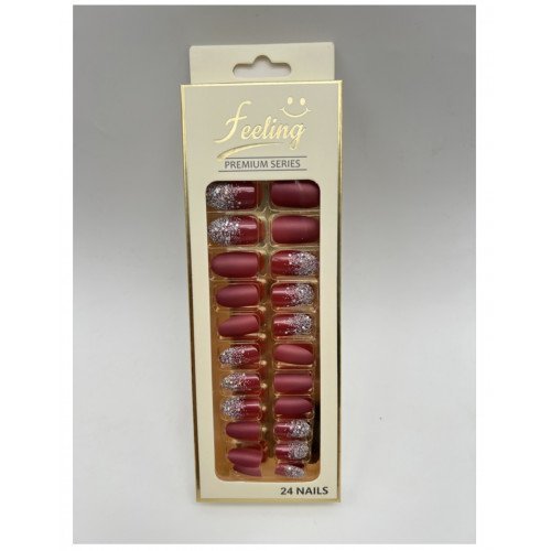 اظافر صناعية قليتر بلاصق ذاتي 24 ظفر (اللون خمري)