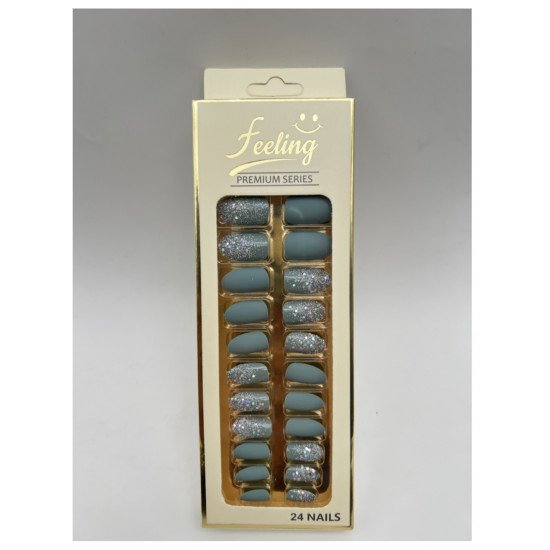 اظافر صناعية قليتر بلاصق ذاتي 24 ظفر (اللون الفضي) اظافر صناعية قليتر بلاصق ذاتي 24 ظفر (اللون الفضي)
