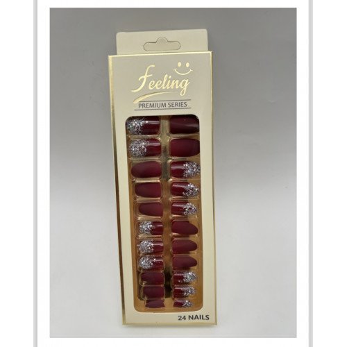 اظافر صناعية قليتر بلاصق ذاتي 24 ظفر (اللون البني)