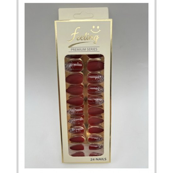 اظافر صناعية قليتر بلاصق ذاتي 24 ظفر (اللون الخمري)