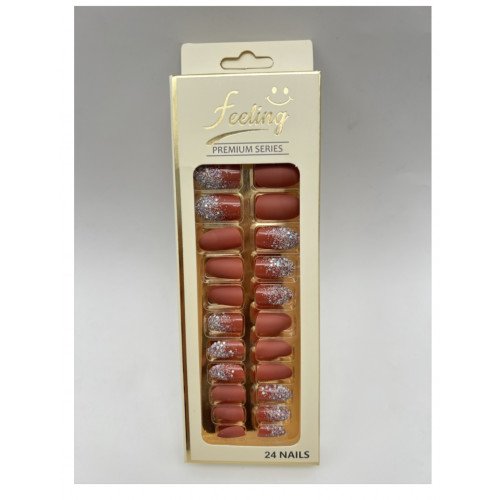 اظافر صناعية قليتر بلاصق ذاتي 24 ظفر (اللون الترابي)