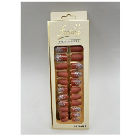 اظافر صناعية قليتر بلاصق ذاتي 24 ظفر (اللون الترابي)