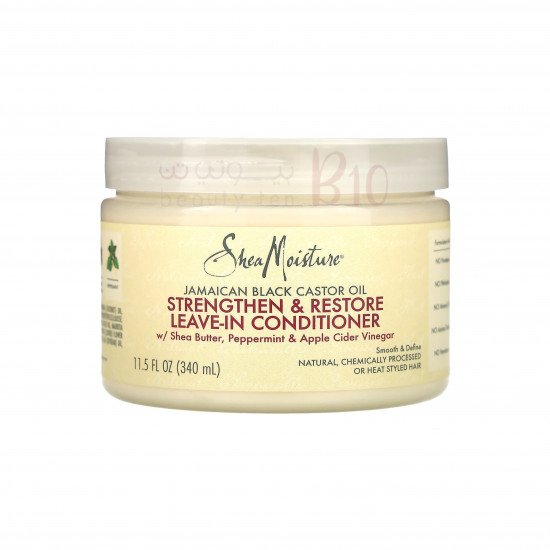 شيا مويستر بلسم بدون شطف لتقوية وترميم الشعر بزيت الخروع الأسود الجامايكي 340مل