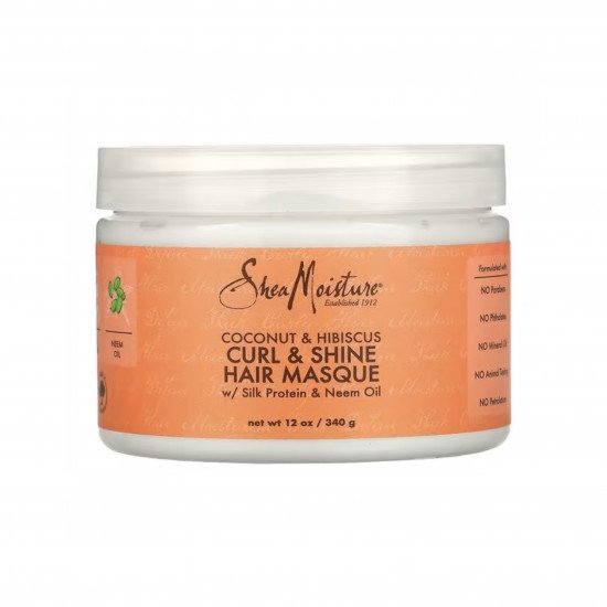قناع للشعر المجعد وإضفاء اللمعان مع بروتين الحرير وزيت النيم، جوز الهند والكركديه من شيا مويستر - 340 جم