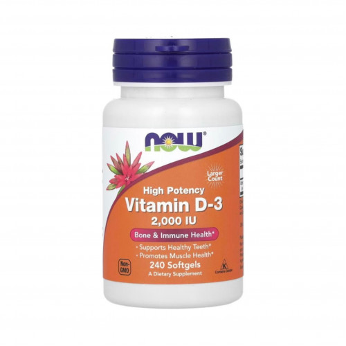 فيتامين د-3 ذو فعالية عالية، 50 مكجم (2,000 وحدة دولية)،240 كبسولة هلامية من ناو فيتامين د-3 ذو فعالية عالية، 50 مكجم (2,000 وحدة دولية)،240 كبسولة هلامية من ناو