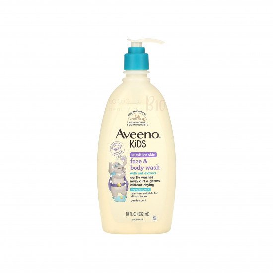 غسول الوجه والجسم للأطفال مع مستخلص الشوفان من افينو 532 مل