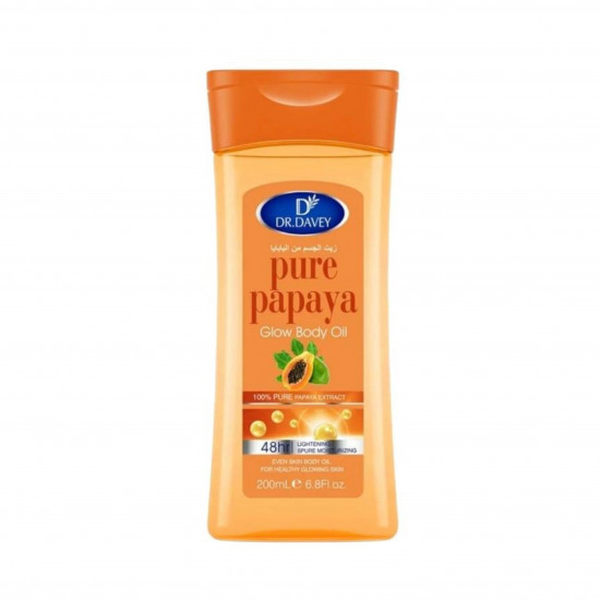 دكتور ديفي جل زيتي لتفتيح وتبييض الجسم وترطيب 48 ساعة بخلاصة البابايا - 200 مل
